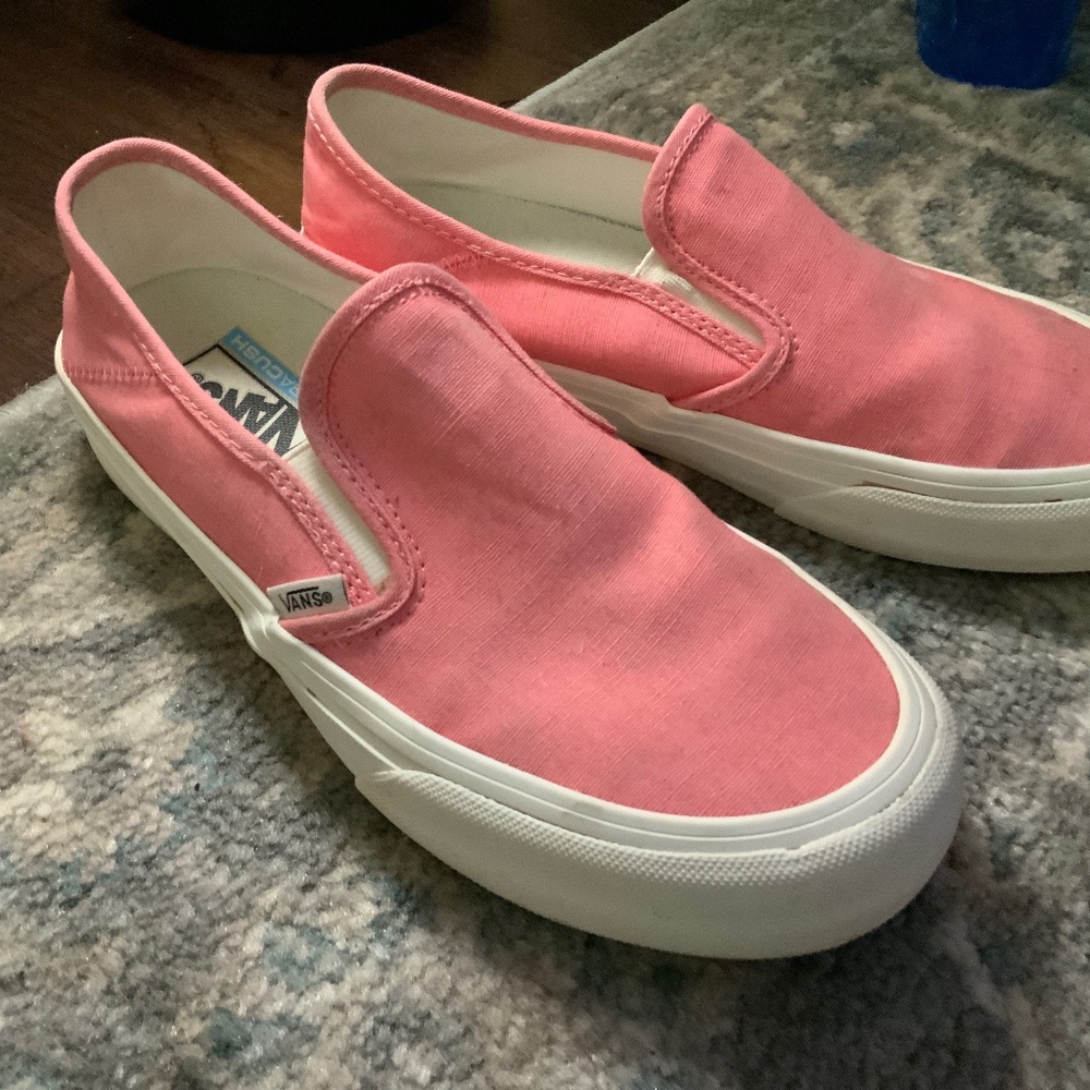 Canvas pink slip on vans